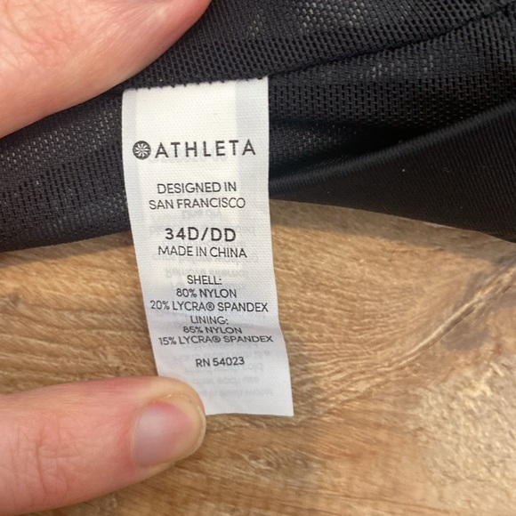 Athleta Chevron High Neck Strappy Swim Top Padded Halter Underwire Size 34 D/ DD - Picture 11 of 14